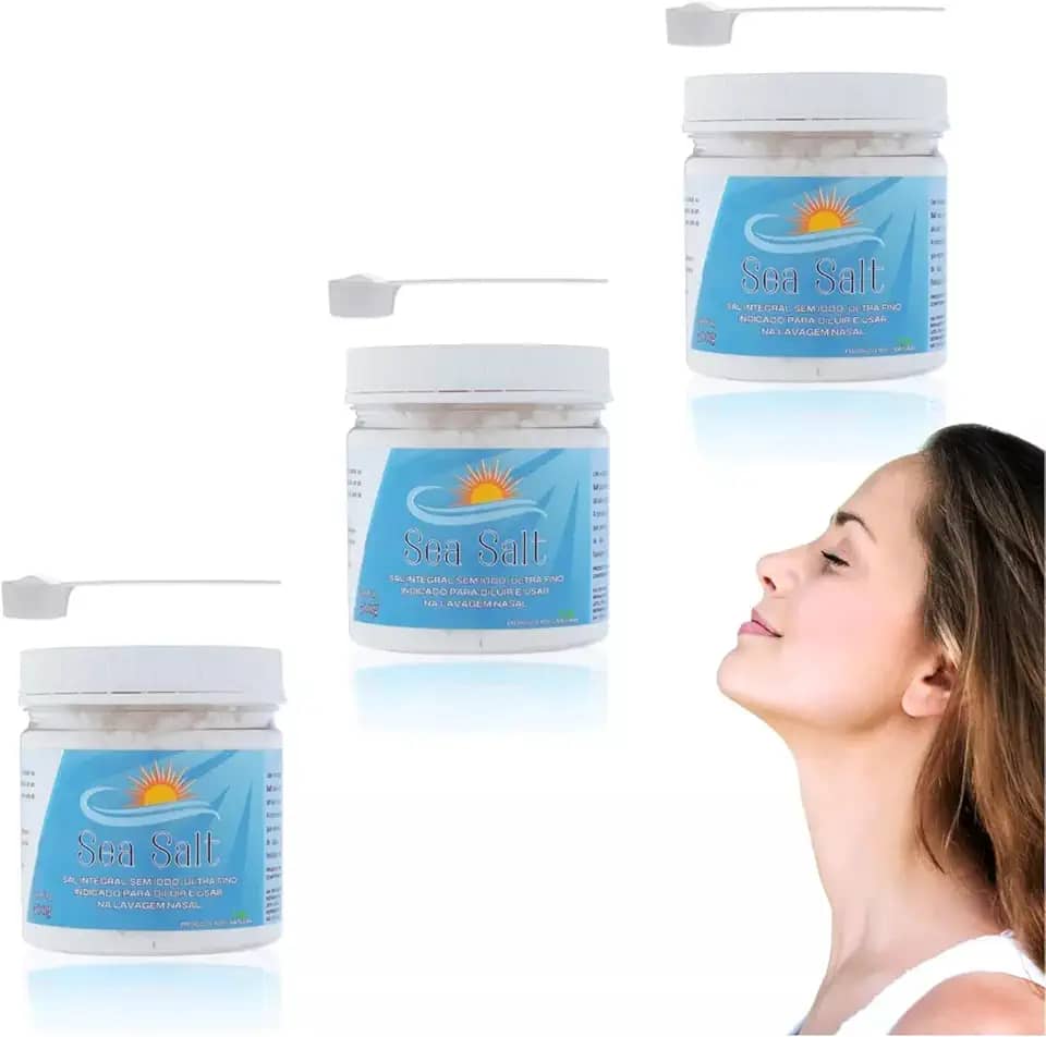 Soro Fisiológico Para Lavagem Nasal Ultrafino Kit 3 Unidades 500g Cada (1,5kg)