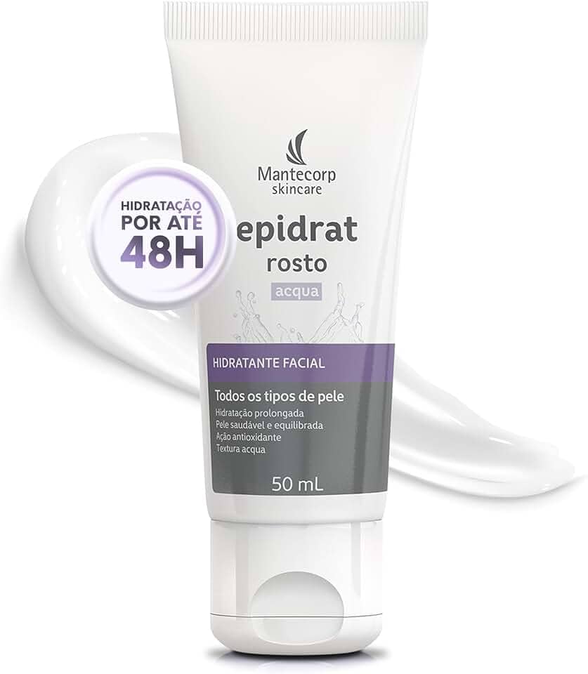 Hidratante Facial Epidrat Acqua - 50ml - Textura Leve e Rápida Absorção - Mantecorp