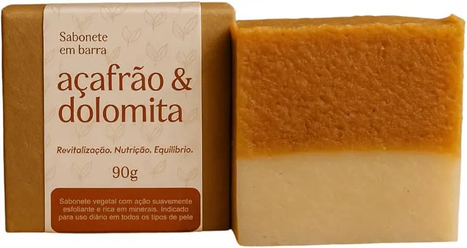 Sabonete de Açafrão Natural Artesanal Depilatório com Óleos Essenciais de Lavanda Redução de Pelos Banho Hidratação Corporal