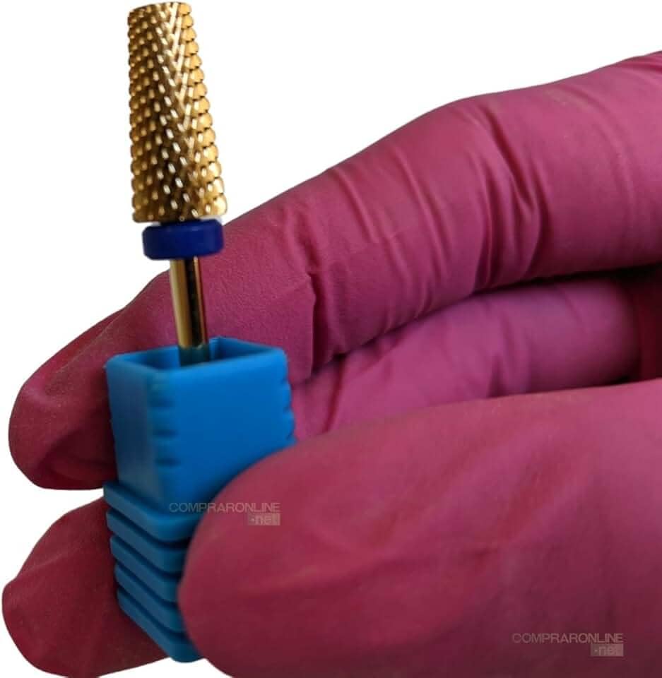 Broca Tungstenio Unha Gel Fibra Acabamento Remoção Azul Topo Reto