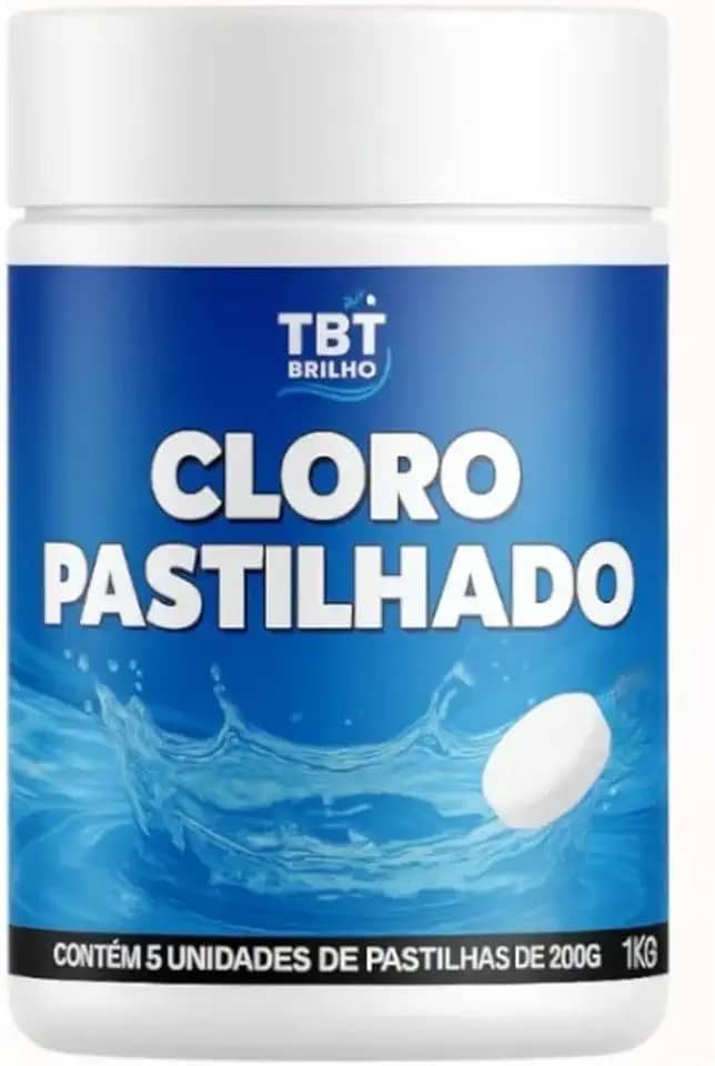 Pastilha De Cloro Kit 5 Unidades de 200g cada Limpeza Piscina Marca Tbt