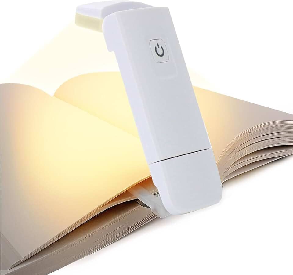 2 Peças Luz de Leitura para Livro,​Luminária de Leitura com Clipe e Braço Flexível USB Recarregável - Brilho & Cor Ajustáveis, Luz Ampla Cuidados com os Olhos, Ideal para Leitura na Cama e à Noite