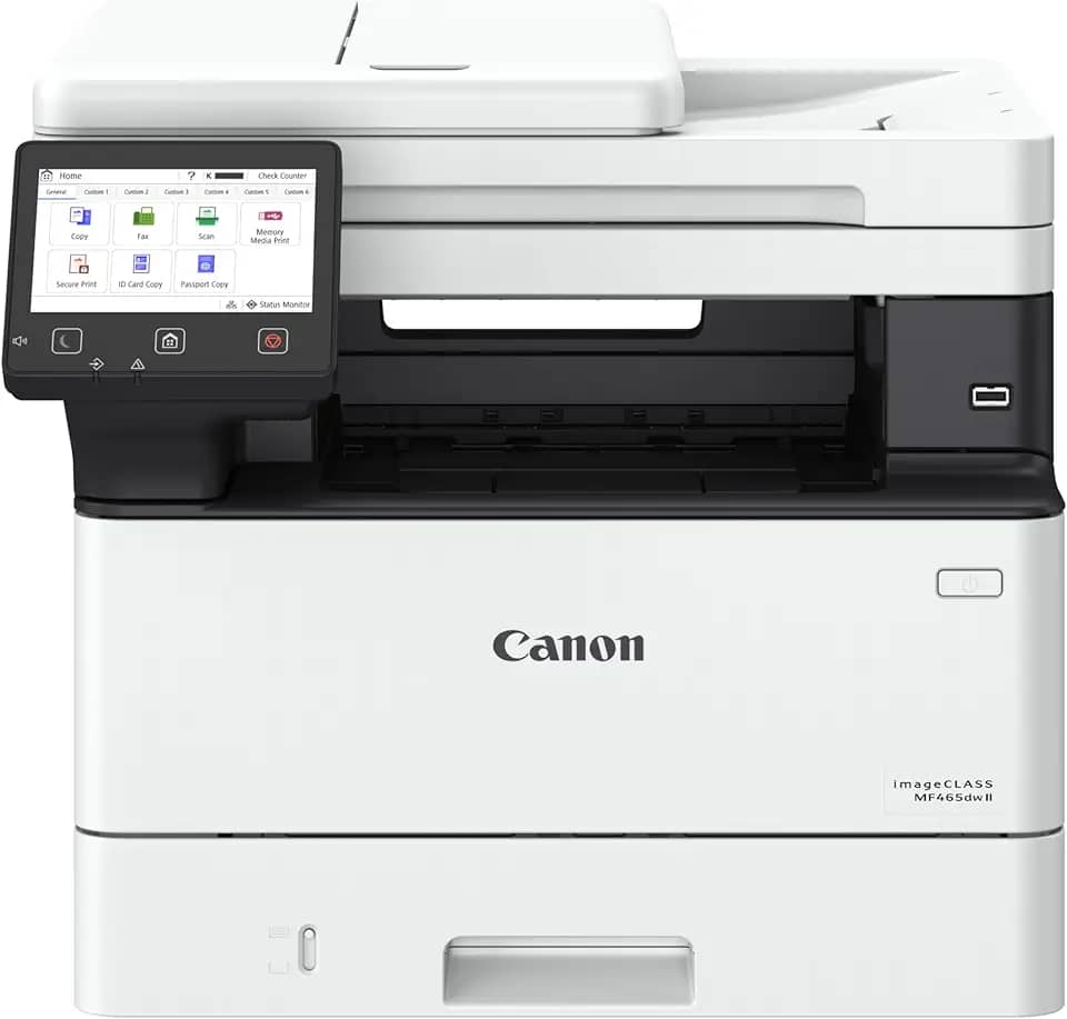 Canon ImageCLASS MF465dw II - Impressora a laser duplex sem fio com impressão, cópia, digitalização, fax, capacidade de papel expansível e 3 anos de garantia limitada, 42 PPM