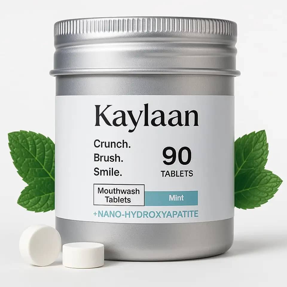 Comprimidos Para Enxaguatório Bucal, Tamanho Viagem - Nano Hidroxiapatita, Sem Flúor E Álcool Comprimido Mastigável Refrescar, Matar O Mau Hálito Remineralizar Os Dentes (90 Unidades)