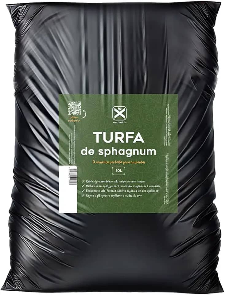 Turfa de Sphagnum Substrato Premium Grower Saco 10 Litros
