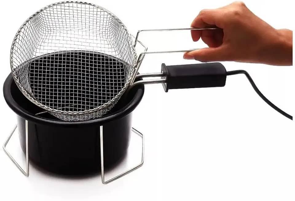 Fritadeira Elétrica 220V Com Óleo Tacho Esmaltado 1,5 Litro