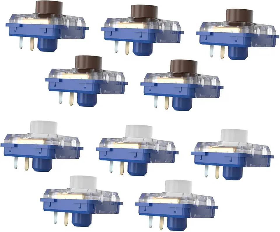 Conjunto de 10 Switches Mecânicos Silenciosos de Baixo para Teclado, Leves E Ideais para Jogos, Proporcionando Uma Experiência de Digitação Sil