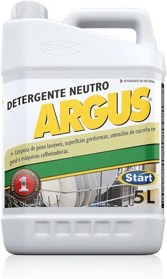 Aquapool Detergente Neutro Argus Start 5L - Concentrado de Alto Poder - Desengordurante - Biodegradável