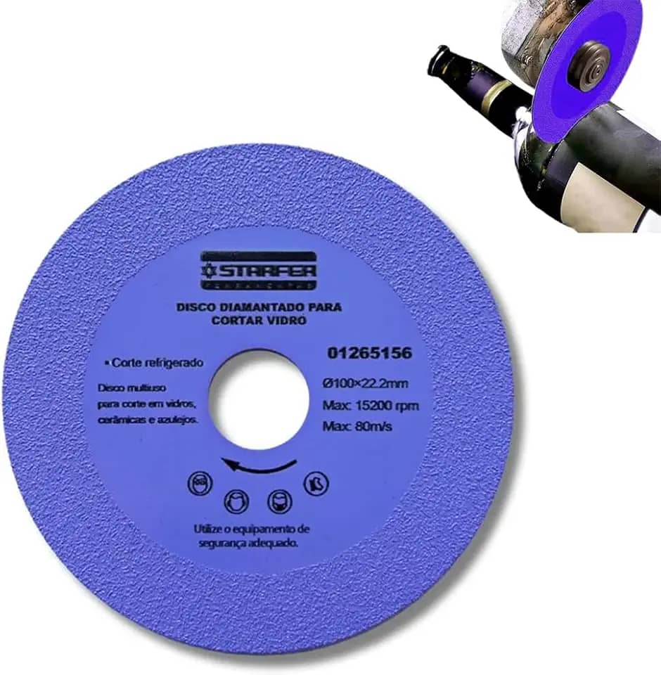 Disco de Corte Diamantado para Vidros Cêramicas Azulejos 100x22mm - Starfer