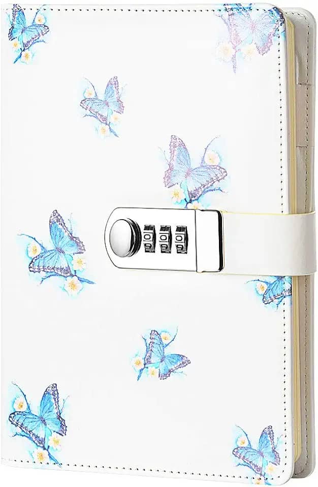 Diário de Bloqueio de Senha Digital de Bloqueio de Diário JunShop Diário de Bloqueio de Notas Combina Diário com Cadeado A5 Planner Cover, Style 2