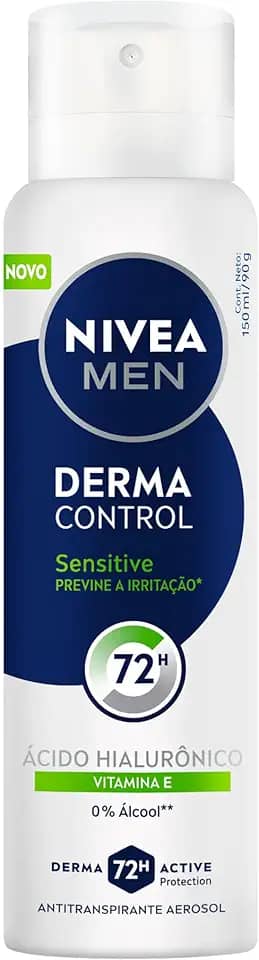 NIVEA MEN Desodorante Antitranspirante Aerossol Sensitive Protect 150ml - Proteção prolongada de 48h, peles sensíveis, com óleo de abacate e extrato de camomila, minimiza a irritação