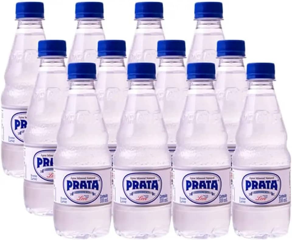 Água Mineral Prata Natural sem Gás, 510ml, Pack com 12 Garrafas
