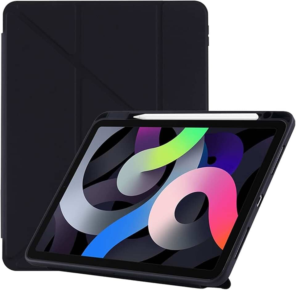 Enoxboo Capa protetora para iPad Air 5ª geração (A2591 A2589) e iPad Air 4ª geração (A2072/A2316/A2324/A2325). Capa compatível com função automática para hibernar, com compartimento para caneta