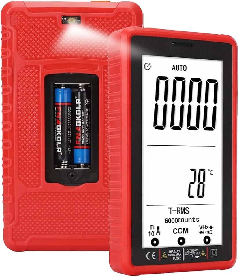 Multímetro Digital Automático de Alta Precisão | Detecção NCV sem Contato | CAT III 600V | Kit Completo (Cabos, Termopar) para Eletricistas e Automotivo​