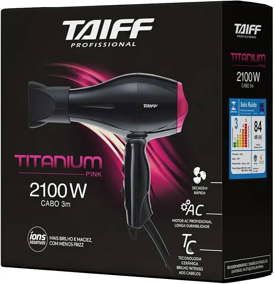 Secador De Cabelo Taiff Titanium Colors 2100w Profissional