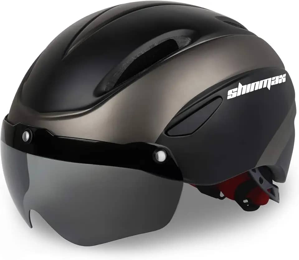 Capacete de bicicleta Shinmax, capacete de bicicleta masculino/feminino CPSC padrão de segurança com óculos magnéticos destacáveis ajustável para adultos estrada/ciclismo/montanha capacete de ciclismo BC-001 bônus com bolsa de transporte, BlackTianium