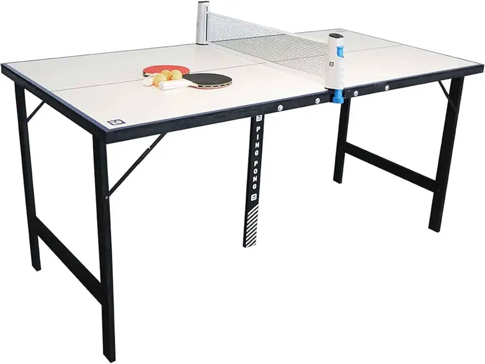 Bel - Mini Mesa de Ping-Pong Portátil com Kit 1 Rede Retrátil + 2 Raquetes + 3 Bolinhas