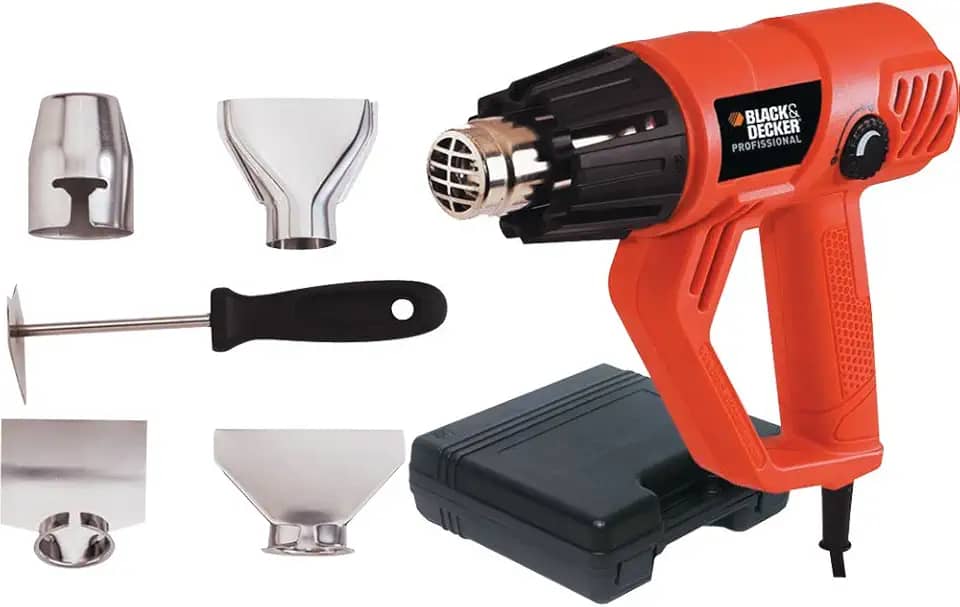 BLACK+DECKER Soprador Térmico 1800W, Ferramenta Ideal para Instalação de tubos de PVC, Acompanha Maleta e 5 Acessórios, Modelo HG2000K, 110V