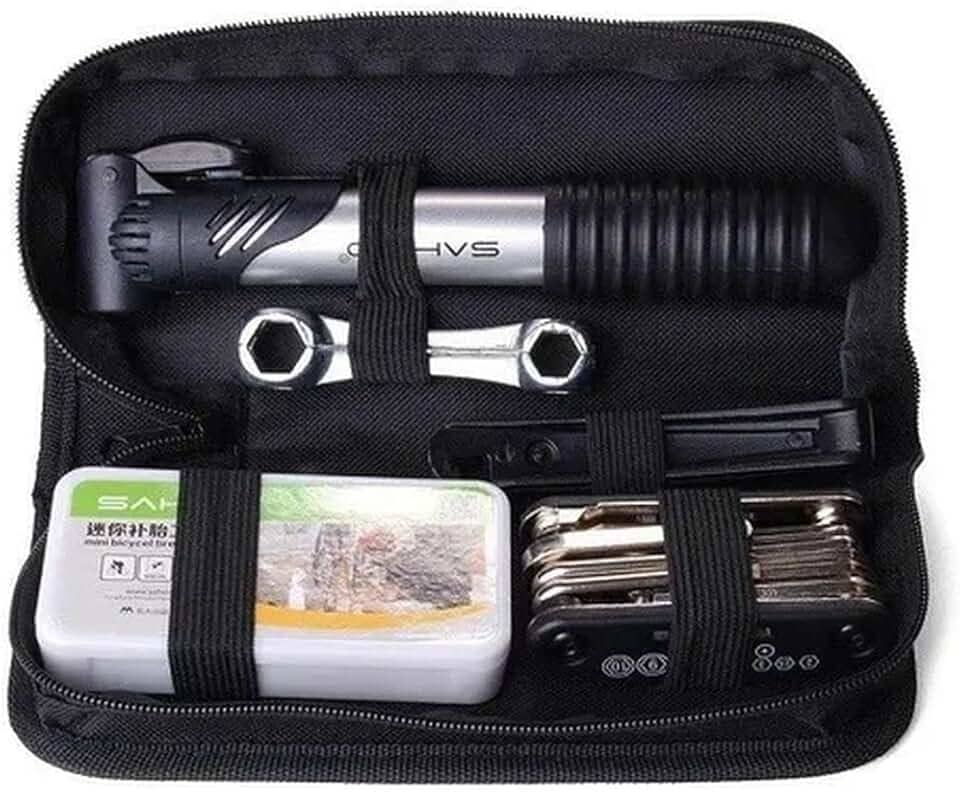Kit Ferramentas Bike Chaves Remendo Reparo Pneu Bolsa Quadro