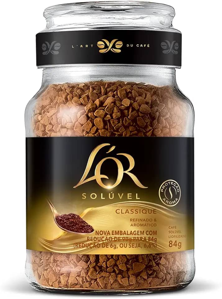 L'OR Café Classique Solúvel Pote De Vidro 84G