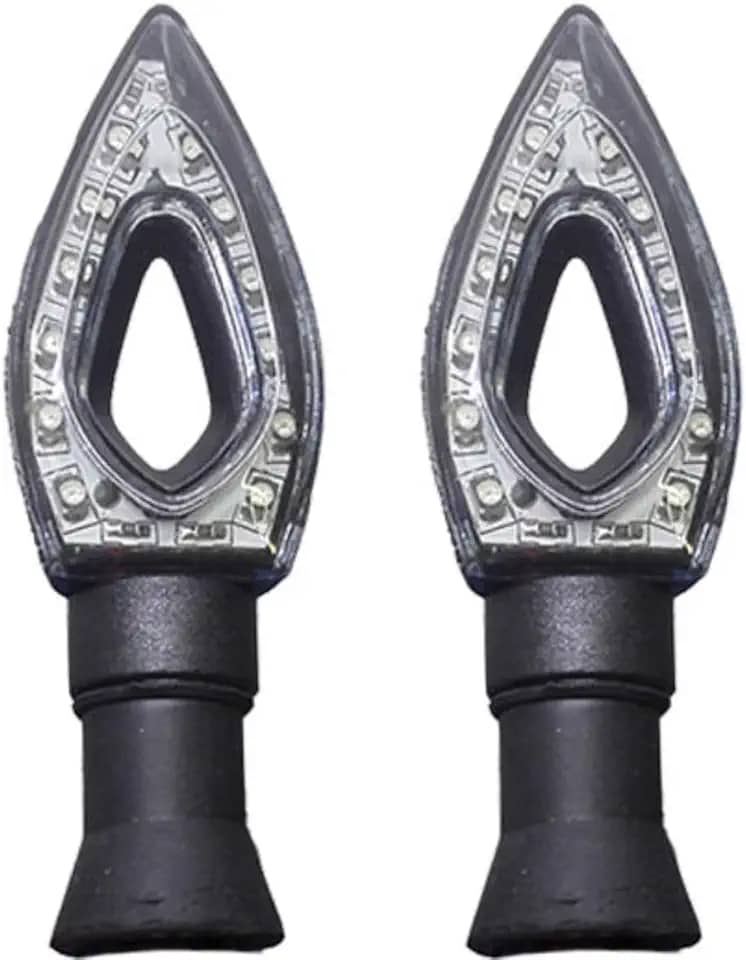 Pisca Led Seta Mini Moto Esportiva Flecha Vazado Preto Par Stallion Universal Cavalinho