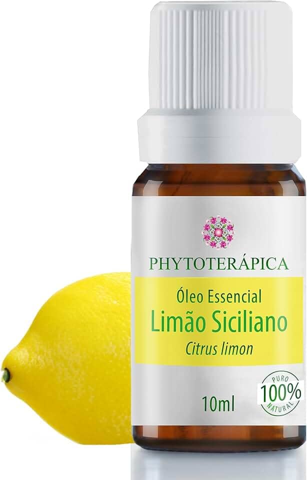 PHYTOTERAPICA- Óleo Essencial de Limão Siciliano -Para Difusor, Massagem e Aromaterapia -Ameniza angústia, proporciona clareza e ânimo e é indicado para massagens - 100% Puro e Natural - Cítrico, 10ml