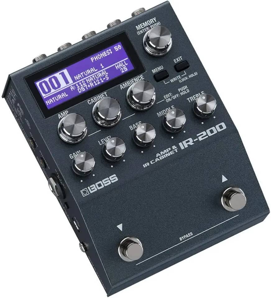 BOSS IR-200 AMP & IR Cabinet Pedal-Based Simulator and Impulse Response Loader Features-Exceptional Audio Quality, Premium Amps, Deep Sound Shaping - 128 Memories