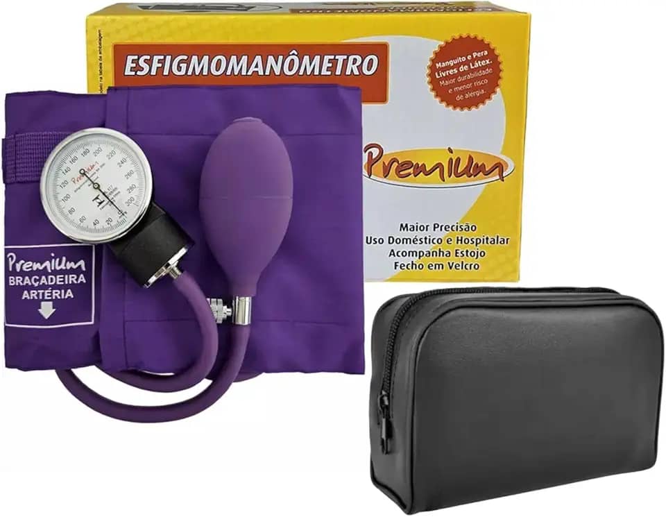 Aparelho De Pressão Manual Esfigmomanômetro Premium Roxo