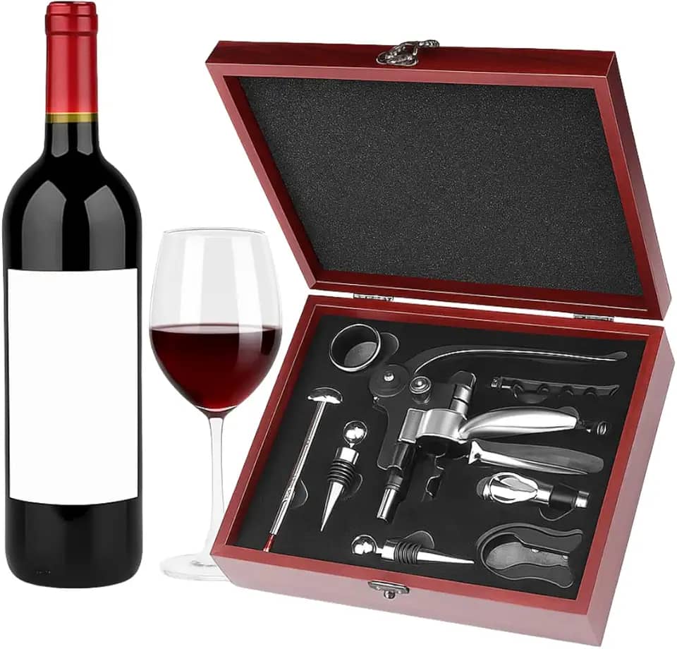 Atitude Mix Kit Abridor De Vinho Saca Rolhas Maleta Sommelier 9 Pçs