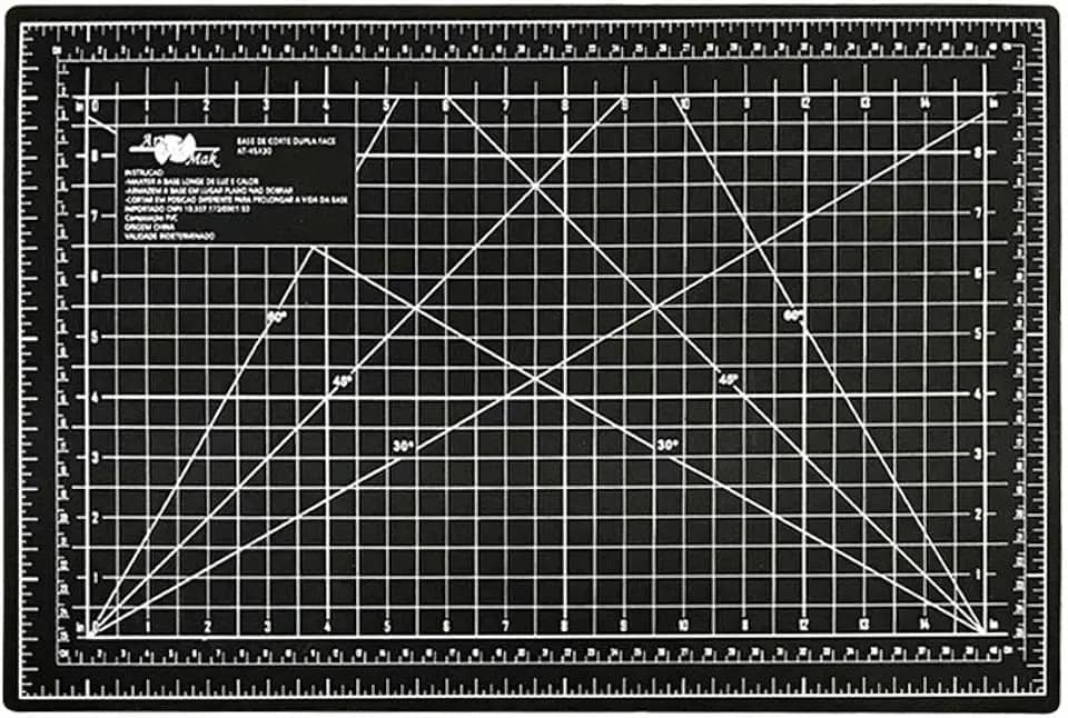 Base Para Corte De Mesa A3 Dupla Face Patchwork Artesanato (Preta)