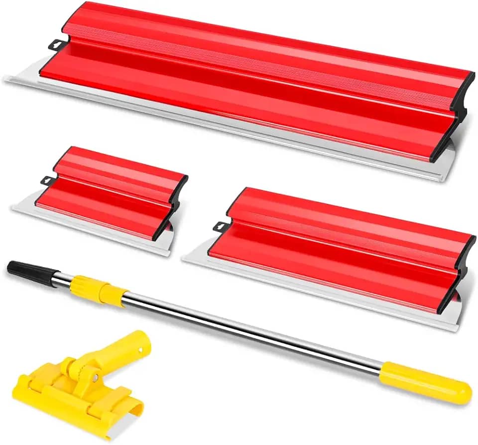 Kit 3 Desempenadeira Massa Corrida (25cm+40cm+60cm), com Haste Extensível Desempenadeira, (92 a 140 cm), Desempenadeira Inox, Kit Desempenadeira Espátula