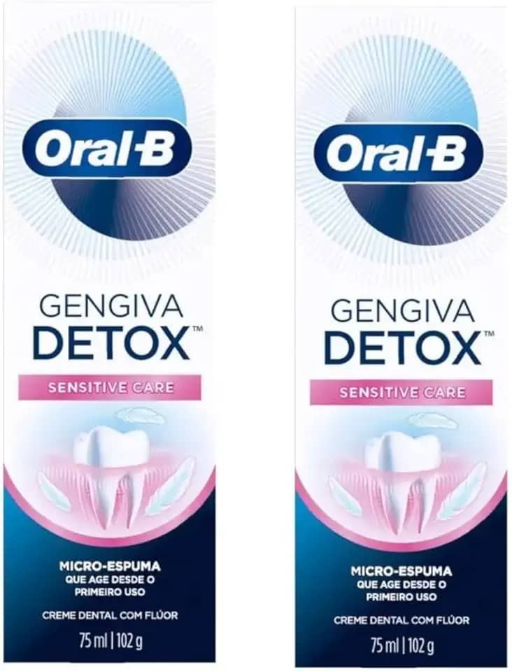 Kit Com 2 Creme Dental Gengiva Detox Sensitive Care 102g Oral B