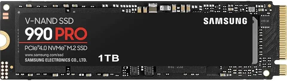 SSD Samsung 990 PRO 1TB NVMe M.2 2280 (Leitura até 7450MB/s e Gravação até 6900MB/s)