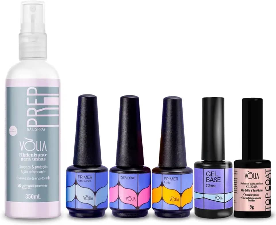 Kit Top Coat + Desidrat + 2 Primers + Gel Base + Prep Vòlia