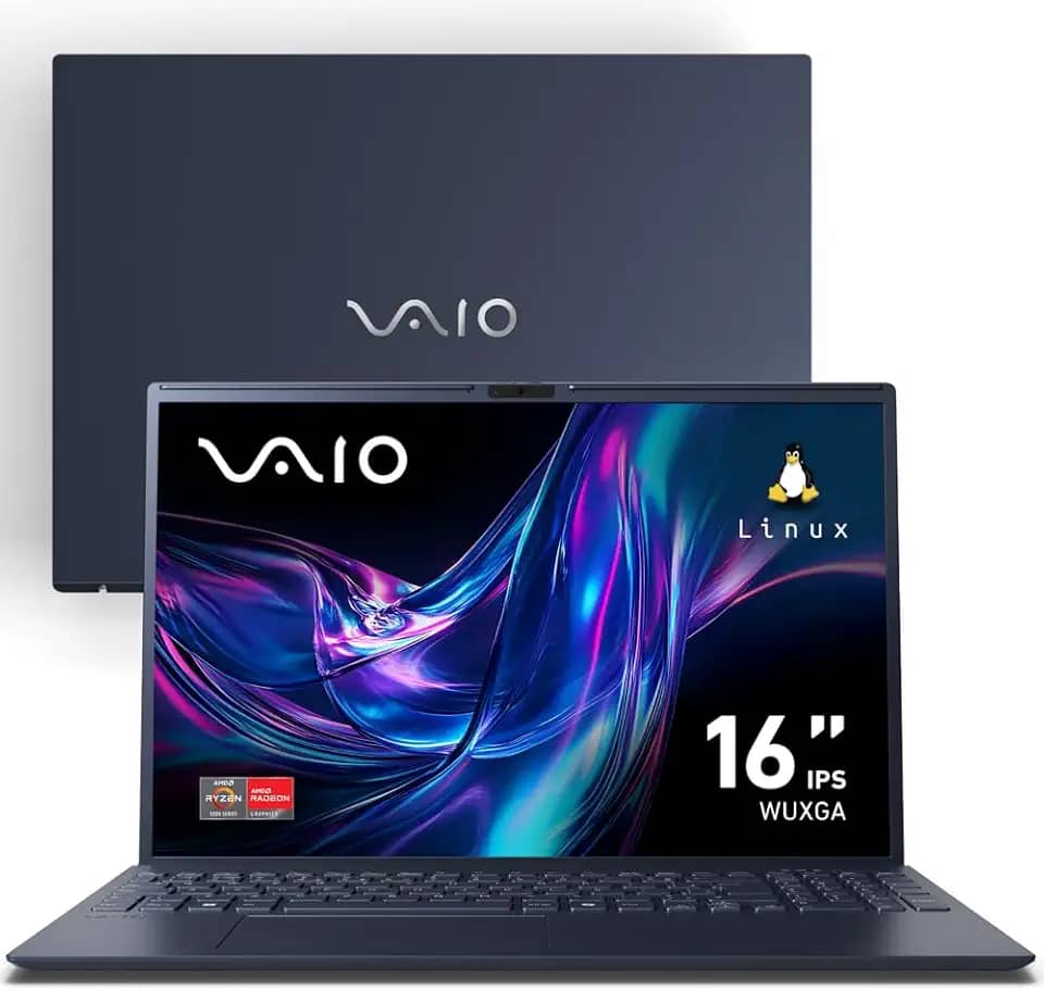 Notebook VAIO FE16 AMD® Ryzen 7-5825U Linux 16GB RAM 512GB SSD 16' IPS WUXGA Antirreflexo - Cinza Grafite