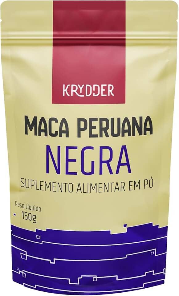 Maca Peruana Negra Em Pó Premium - 150G Pura Energia Natural - Gelatinizada - Para Homens e Mulheres - Maca Peruana Importada - Pura Sem Aditivos - Krydder Superalimentos