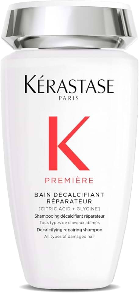 Kérastase Shampoo Première Bain Décalcifiant Réparateur, Todos os tipos de cabelos danificados, Reparador descalcificante, Neutraliza a quebra, Com Ácido cítrico e Glicina, 250ml