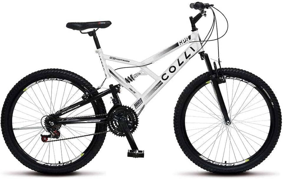 Colli Bike, Bicicleta GPS 148 Dupla Suspensão e Freios V-Brake, Aro 26 Aero, 36 Raias, 21 Marchas