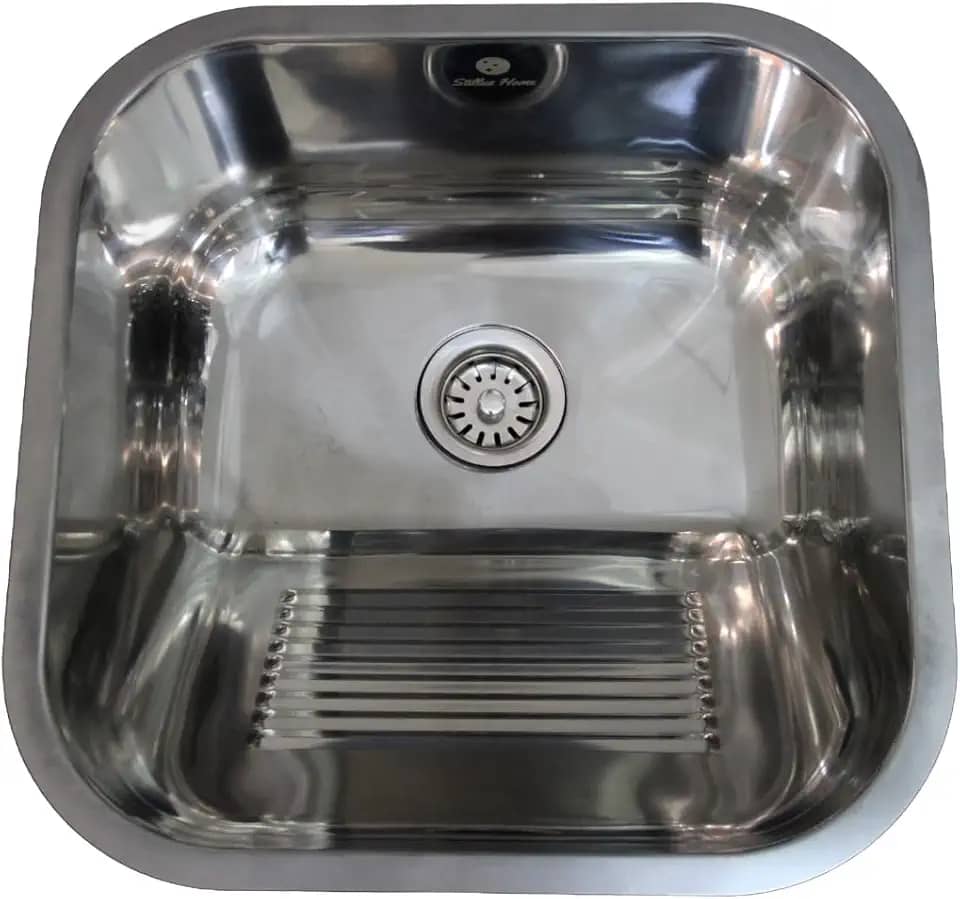 Tanque Lavanderia Polido 44x44 Aço Inoxidavel 304 Premium