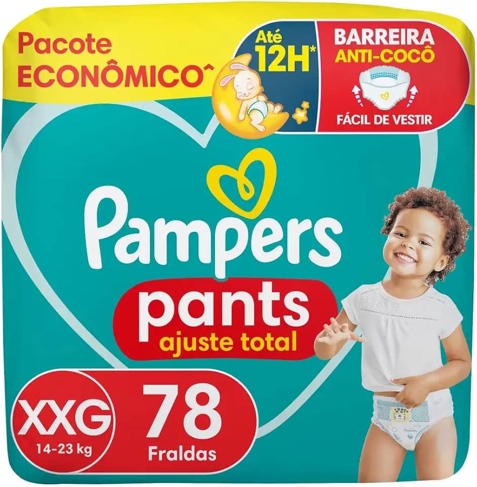 Fralda Pampers Pants Ajuste Total Tamanho XXG 78 Unidades