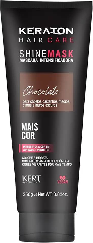 Keraton, Máscara matizadora hidratante, Trata e colore, Para cabelo castanho médio, claro e Louro escuro, Shine Mask, 250g, Chocolate