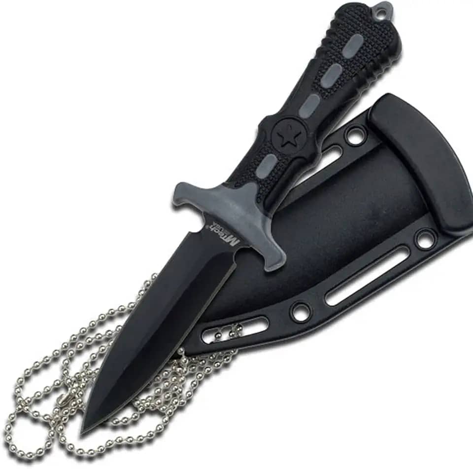 MTech USA Faca de pescoço de lâmina fixa série MT-20-14, 16 cm no geral