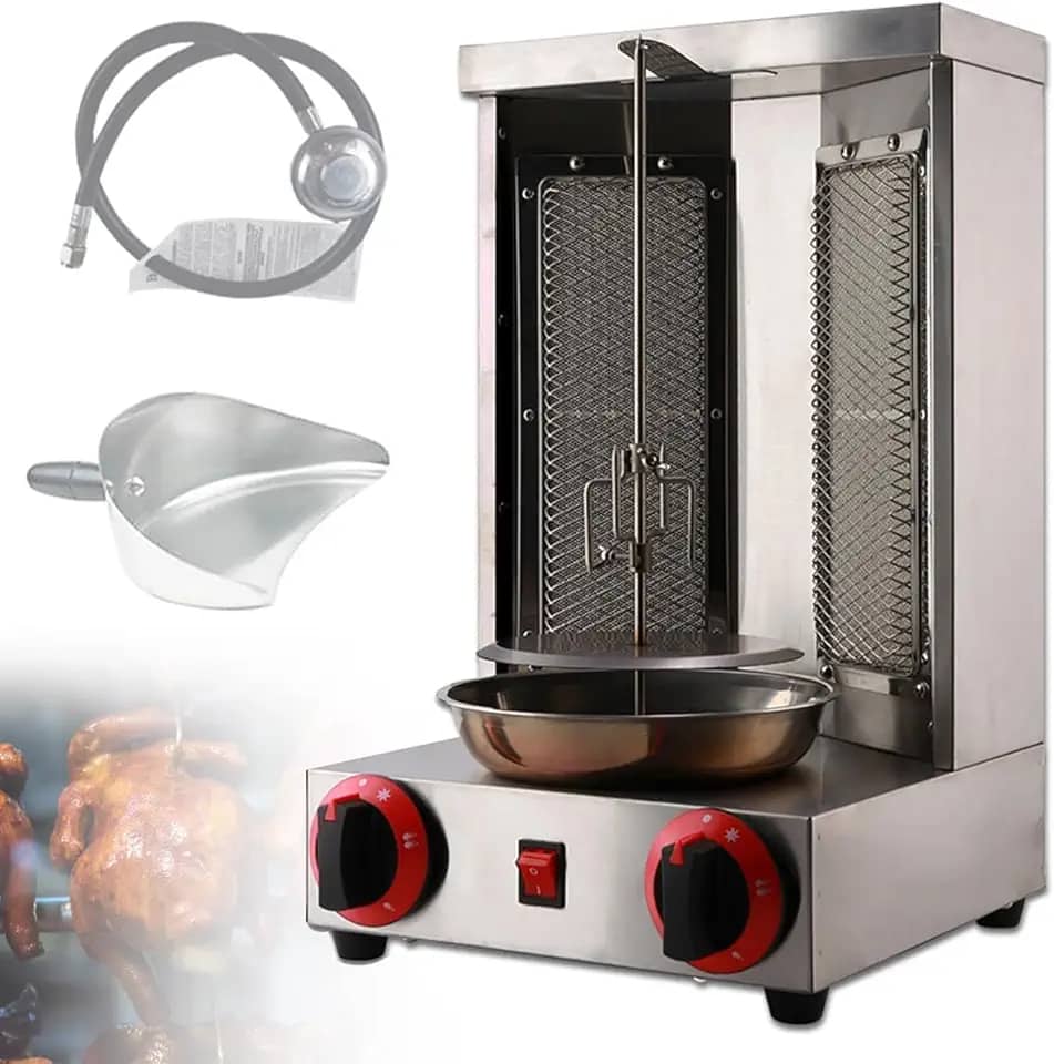 Máquina 3000w Capacidade Máxima Gás Vertical Carne Frango Spinning Doner Kebab Grill Gyro Forno