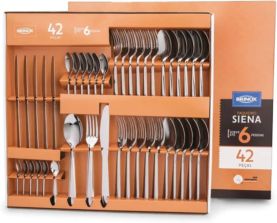 Brinox - Faqueiro Siena 42 Peças - Aço Inox