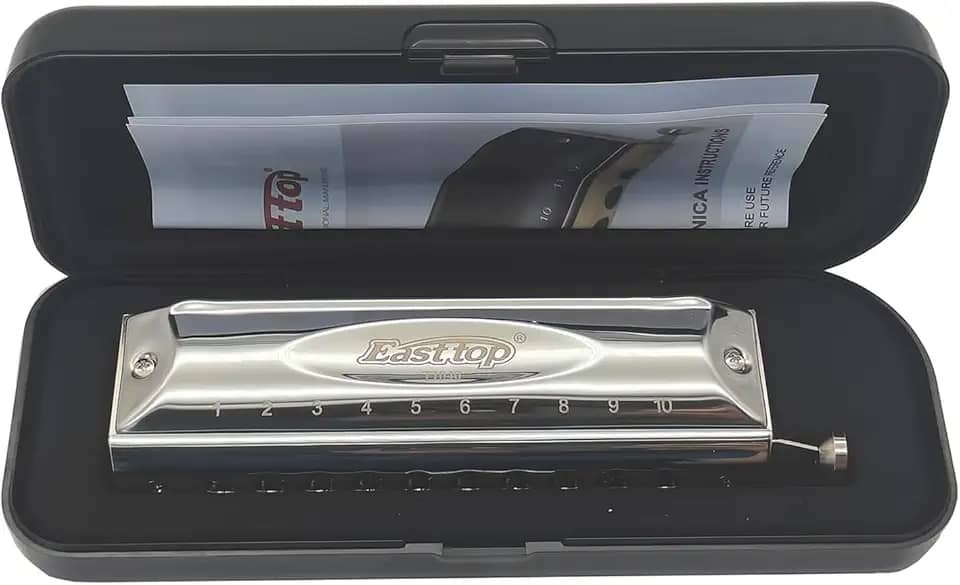 Gaita cromática T10-40 de 10 furos e 40 tons com tom puro e grosso, adequada para iniciantes, músicos profissionais, adultos, estudantes. Instrumentos de piano para adultos.