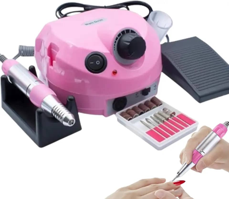 Lixadeira Motor Elétrica Porquinho com Pedal para Unhas Nail Drill 50.000RPM Profissional Bivolt 110v - 220v KRORE®