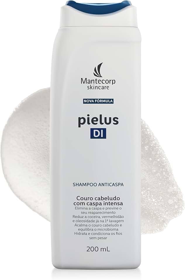 Shampoo Anticaspa Pielus Di - 200ml - Limpeza e Auxílio no Controle da Caspa - Sensação Refrescante e Conforto para o Couro Cabeludo - Mantecorp