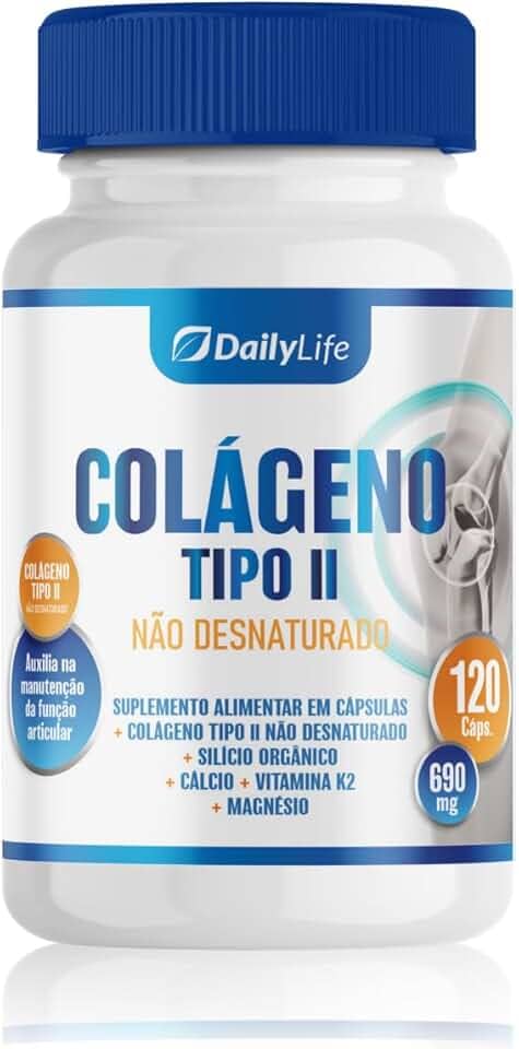 Colageno Tipo 2 Uc2 Collagen 40mg + Vitamina Calcio Magnesio 120 Capsulas Suplemento Collagen Tipo 2 Para Articulação - Daily Life