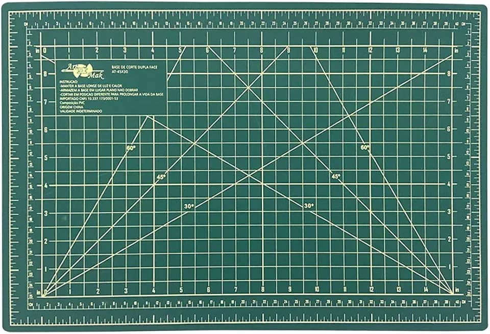Base Para Corte De Mesa A3 Dupla Face Patchwork Artesanato (Verde)