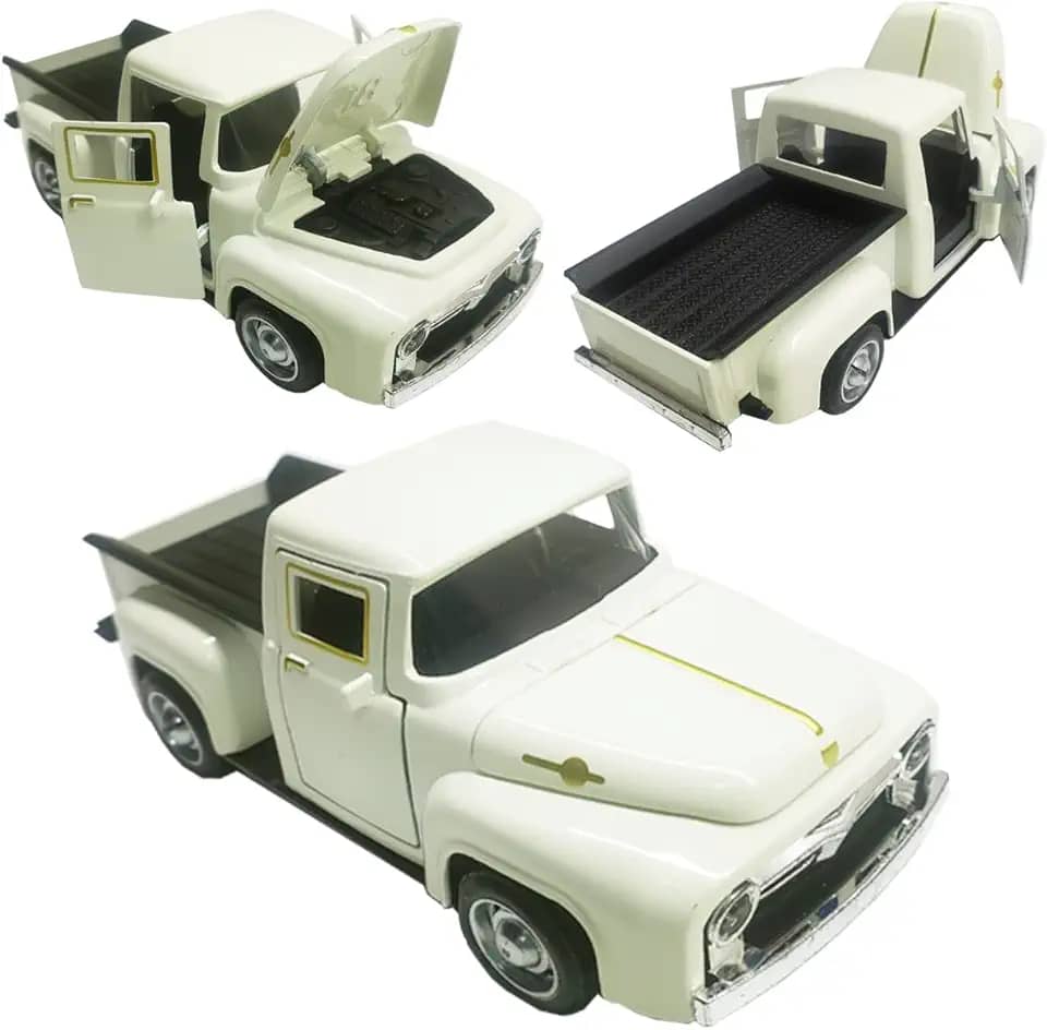 Carrinho de Ferro Miniatura Collection Caminhonete Fricção Abre Capô e Portas (Bege)